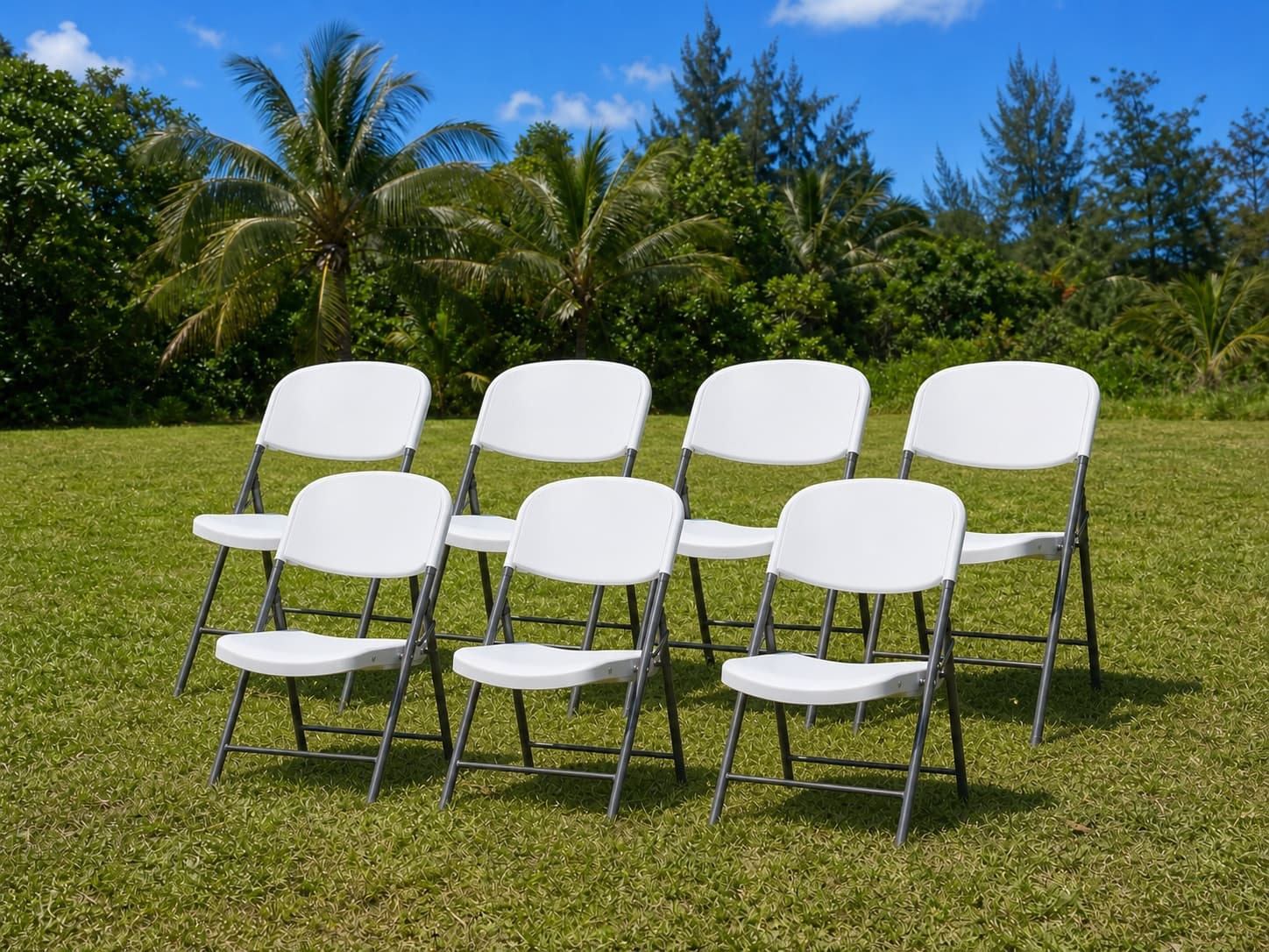 White folding chair rentals from Guam Cherry Rentals